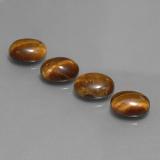 9mm x 7 Tiger's Eye 7ct Oval Cabochon in Gold Brown
