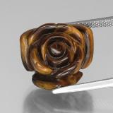 13 ct Opaque Carved Rose with Hole Tiger's Eye 16x15.5