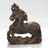 80.5x70.5mm Carved Horse Tiger's Eye 400ct