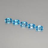 7mm x 5mm Topaz 4ct Oval Facet in Swiss Blue