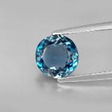 2.5 carat London Blue Round Facet Topaz 8mm