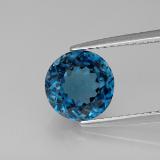 2.5 carat London Blue Round Facet Topaz 8mm