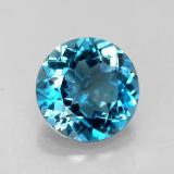 2.5 carat London Blue Round Facet Topaz 8 mm