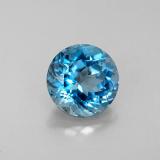 2.5 carat London Blue Round Facet Topaz 8 mm