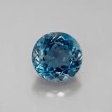 2.5 carat London Blue Round Facet Topaz 8mm