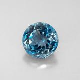 2.5 carat London Blue Round Facet Topaz 8mm