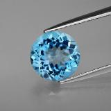 3 carat Swiss Blue Round Facet Topaz 9mm