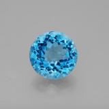 4 carat Swiss Blue Round Facet Topaz 9 mm