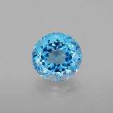 9 mm Topaz 3ct Round Facet in Swiss Blue