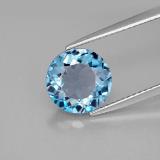 3 carat London Blue Round Facet Topaz 9mm