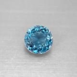 2.5 carat London Blue Round Facet Topaz 8mm