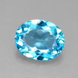 4 carat Swiss Blue Oval Facet Topaz 11mm x 9