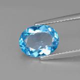 Click for Details 10mm x 8mm Topaz 2.5ct Oval Facet in Swiss Blue