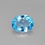 3 carat Swiss Blue Oval Facet Topaz 10x8mm