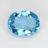 10x8 Topaz 3ct Oval Facet in Swiss Blue