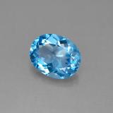 3 carat Swiss Blue Oval Facet Topaz 10mm x 8