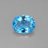 10x8 Topaz 3ct Oval Facet in Swiss Blue