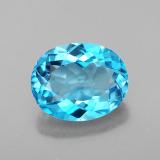 10x8 Topaz 3ct Oval Facet in Swiss Blue
