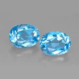 5 carat Swiss Blue Oval Facet Topaz 9mm x 7mm