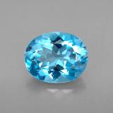 3 carat Swiss Blue Oval Facet Topaz 10x8