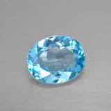 3 carat Swiss Blue Oval Facet Topaz 10x8mm