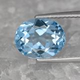 3 carat Swiss Blue Oval Facet Topaz 10x8mm