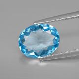 3 carat Swiss Blue Oval Facet Topaz 10.5mm x 8.5mm