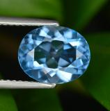 3 carat Swiss Blue Oval Facet Topaz 10x8mm