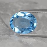 10x8 Topaz 3ct Oval Facet in Swiss Blue