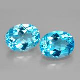 5 carat Swiss Blue Oval Facet Topaz 9mm x 7