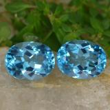 5 carat Swiss Blue Oval Facet Topaz 9mm x 7mm