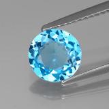 1.5 carat Swiss Blue Round Facet Topaz 7.5 mm