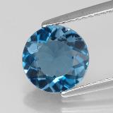 2.5 carat London Blue Round Facet Topaz 9mm