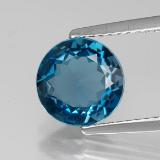 2 carat London Blue Round Facet Topaz 8 mm