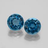 7mm Topaz 4ct Round Facet in London Blue