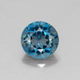 1.5 carat London Blue Round Facet Topaz 7 mm