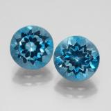 5 carat London Blue Round Facet Topaz 8mm