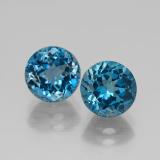 4 carat London Blue Round Facet Topaz 7.5 mm