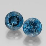 7mm Topaz 4ct Round Facet in London Blue