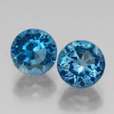 4 carat London Blue Round Facet Topaz 7 mm
