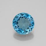 1.5 carat London Blue Round Facet Topaz 7mm