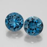 3 carat London Blue Round Facet Topaz 7.5 mm
