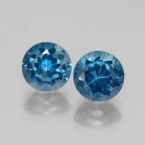 3 carat London Blue Round Facet Topaz 7 mm