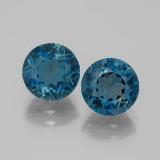 4 carat London Blue Round Facet Topaz 7 mm