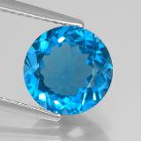 9mm Topaz 3ct Round Facet in Swiss Blue