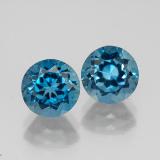4 carat London Blue Round Facet Topaz 7.5mm
