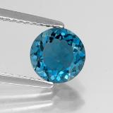 1.5 carat London Blue Round Facet Topaz 7 mm