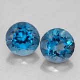 7mm Topaz 4ct Round Facet in London Blue
