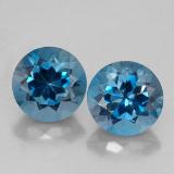 7mm Topaz 4ct Round Facet in London Blue