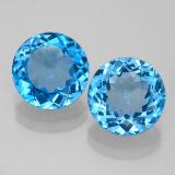 8 mm Topaz 5ct Round Facet in Swiss Blue